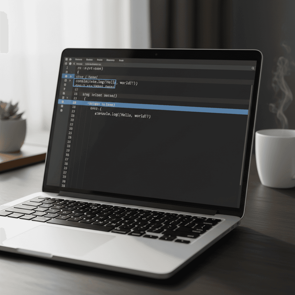 Script builder interface on a laptop