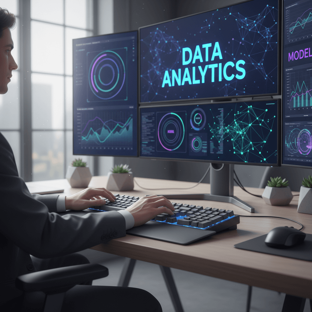 AI software dashboard on computer screen