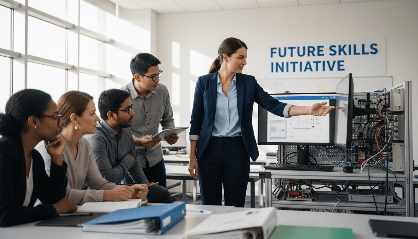 AI training instructor guiding student through course material