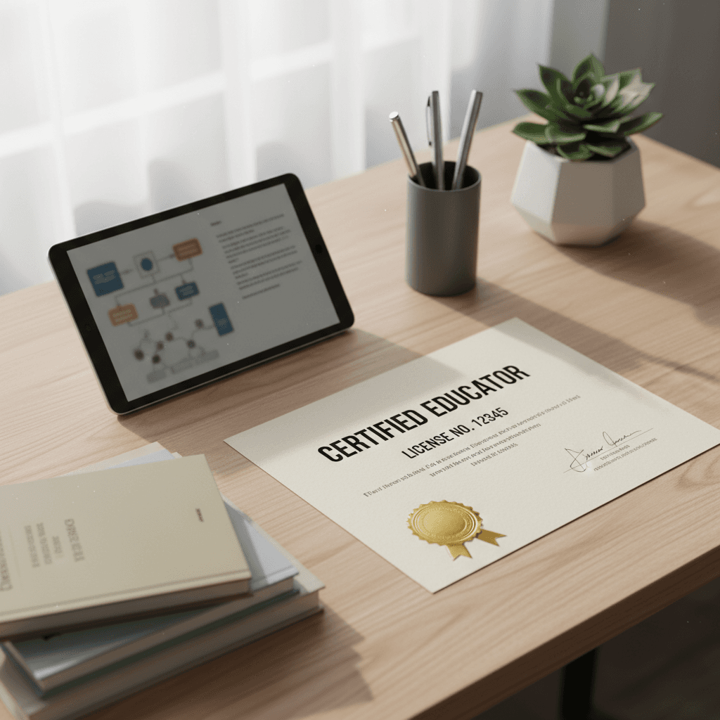 Learner viewing completed AI course certificate on laptop